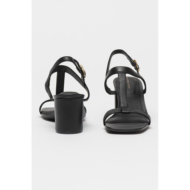 Fashion, accesorii si bijuterii - Femei - Incaltaminte femei - Sandale femei - Sandale Leather Tommy Hilfiger Block Heel Sandal FW0FW08532 39 EU Negru - Infinity.ro