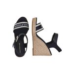 Fashion, accesorii si bijuterii - Femei - Incaltaminte femei - Sandale femei - Espadrile Tommy Hilfiger Mono Webbing High Wedge Sandal FW0FW08046 37 EU Bleumarin - Infinity.ro