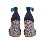 Fashion, accesorii si bijuterii - Femei - Incaltaminte femei - Sandale femei - Espadrile Tommy Hilfiger Colorful High Wedge Satin Sandal FW0FW07914 40 EU Albastru marin - Infinity.ro