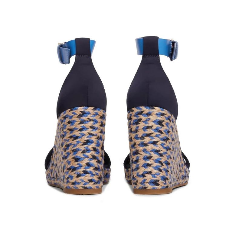 Fashion, accesorii si bijuterii - Femei - Incaltaminte femei - Sandale femei - Espadrile Tommy Hilfiger Colorful High Wedge Satin Sandal FW0FW07914 40 EU Albastru marin - Infinity.ro