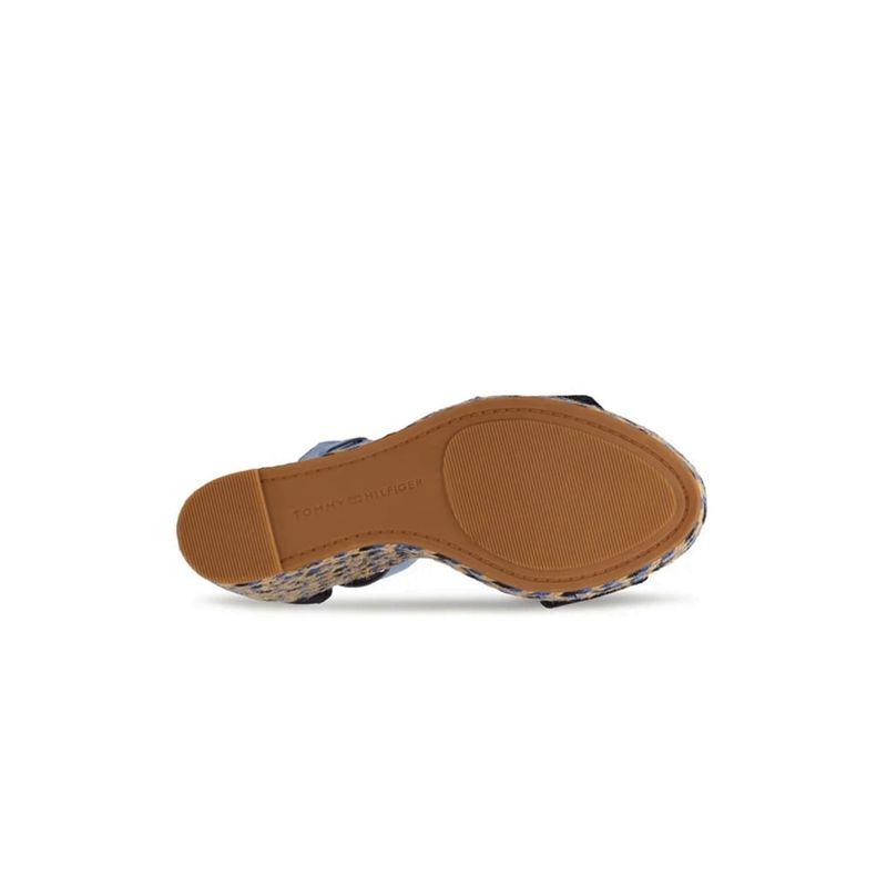 Fashion, accesorii si bijuterii - Femei - Incaltaminte femei - Sandale femei - Espadrile Tommy Hilfiger Colorful High Wedge Satin Sandal FW0FW07914 40 EU Albastru marin - Infinity.ro