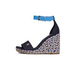 Fashion, accesorii si bijuterii - Femei - Incaltaminte femei - Sandale femei - Espadrile Tommy Hilfiger Colorful High Wedge Satin Sandal FW0FW07914 40 EU Albastru marin - Infinity.ro