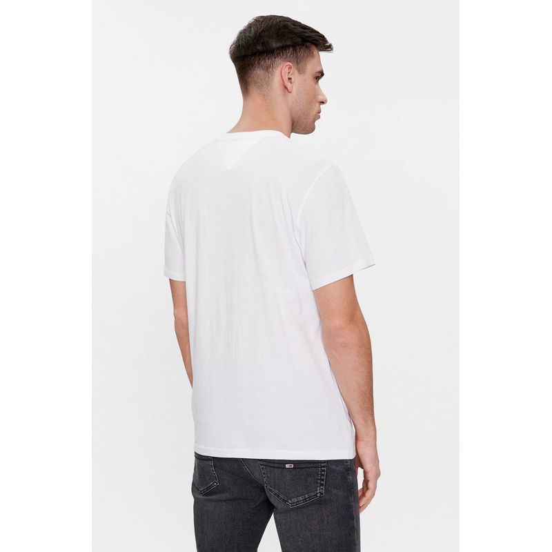 Fashion, accesorii si bijuterii - Barbati - Imbracaminte - Tricouri si bluze barbati - Tricou barbati Tommy Jeans Essential Flag DM0DM18263 Alb 5XL INTL - Infinity.ro