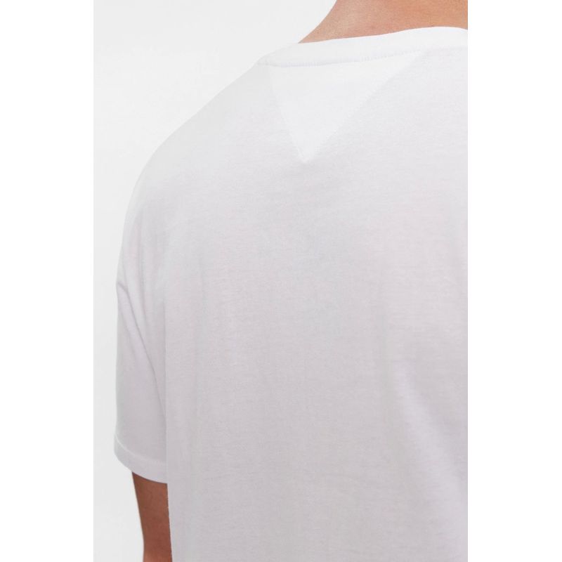 Fashion, accesorii si bijuterii - Barbati - Imbracaminte - Tricouri si bluze barbati - Tricou barbati Tommy Jeans Essential Flag DM0DM18263 Alb 5XL INTL - Infinity.ro