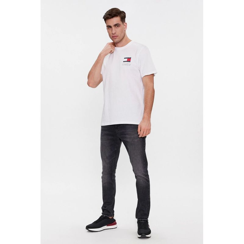 Fashion, accesorii si bijuterii - Barbati - Imbracaminte - Tricouri si bluze barbati - Tricou barbati Tommy Jeans Essential Flag DM0DM18263 Alb 5XL INTL - Infinity.ro