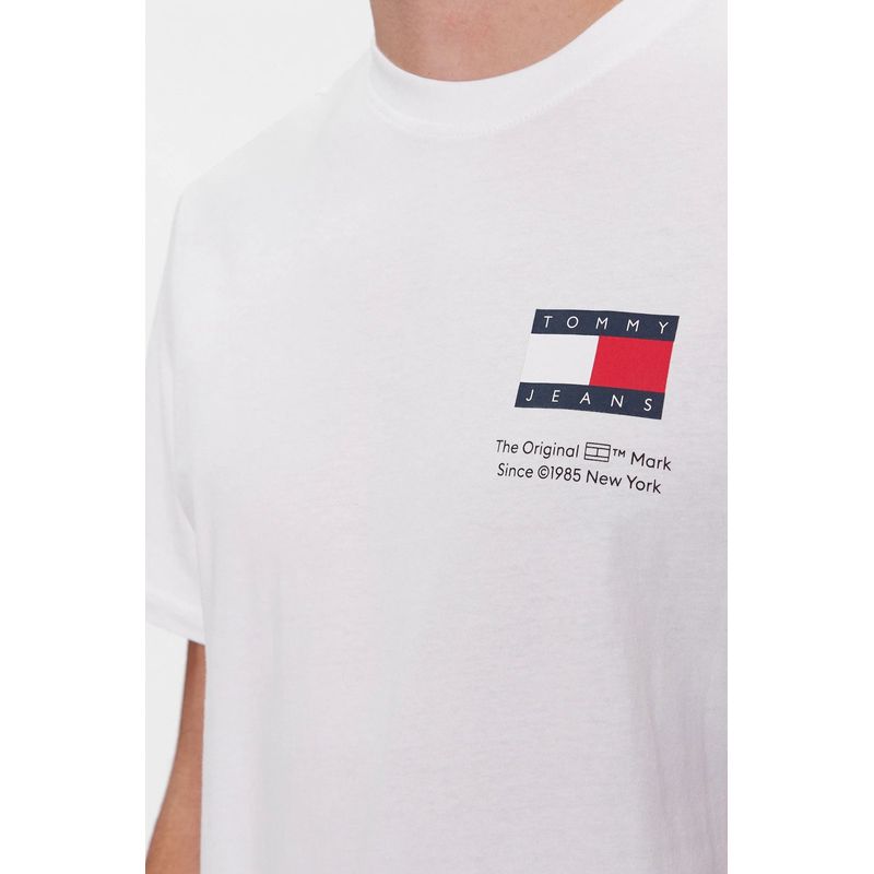 Fashion, accesorii si bijuterii - Barbati - Imbracaminte - Tricouri si bluze barbati - Tricou barbati Tommy Jeans Essential Flag DM0DM18263 Alb 5XL INTL - Infinity.ro