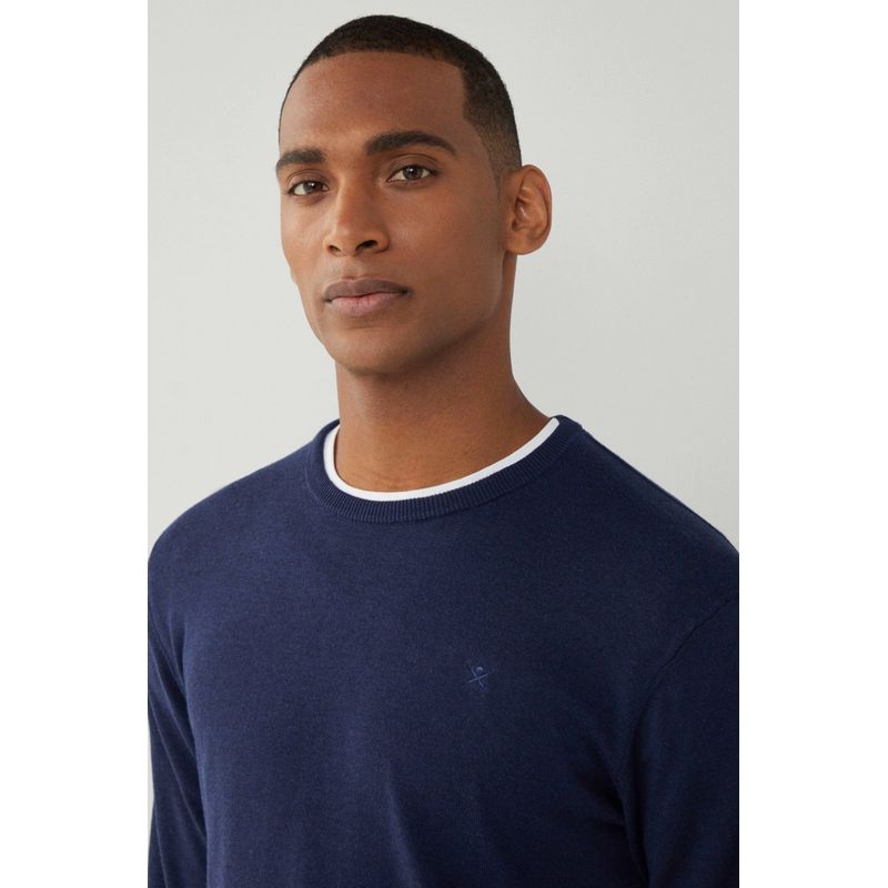 Fashion, accesorii si bijuterii - Barbati - Imbracaminte - Pulovere barbati - Pulover barbati Hackett London din bumbac si matase XL INTL Bleumarin - Infinity.ro