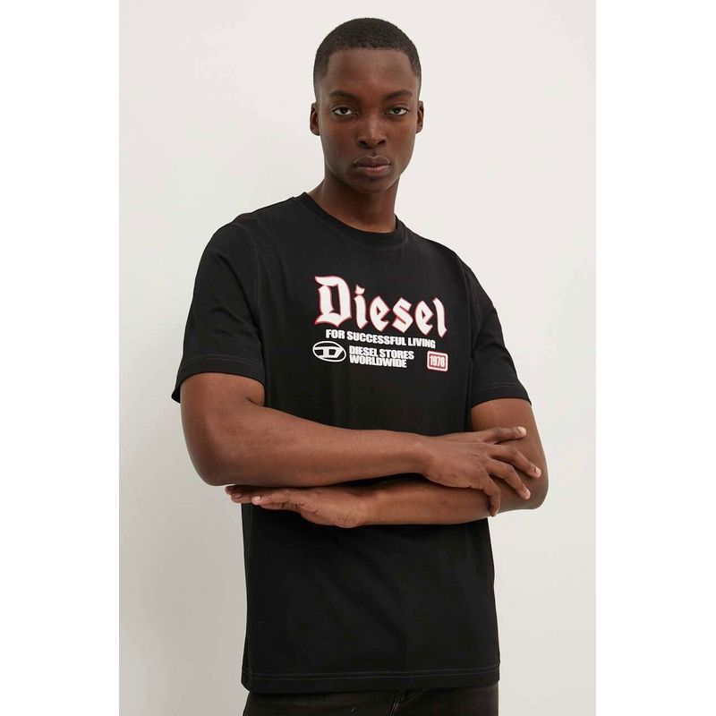 Fashion, accesorii si bijuterii - Barbati - Imbracaminte - Tricouri si bluze barbati - Tricou barbati Diesel din bumbac T-ADJUST-K1 XL INTL Negru - Infinity.ro