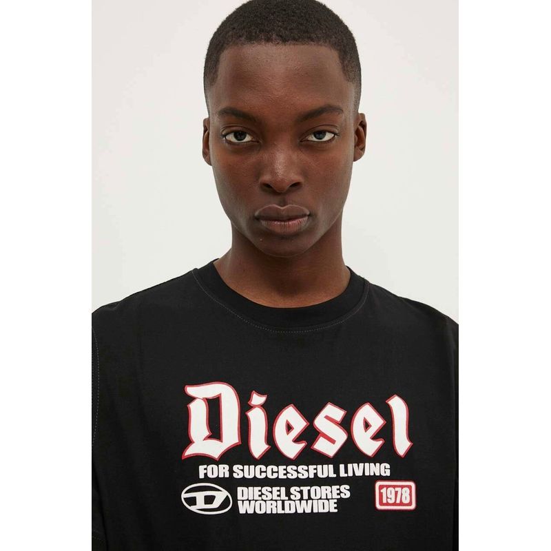 Fashion, accesorii si bijuterii - Barbati - Imbracaminte - Tricouri si bluze barbati - Tricou barbati Diesel din bumbac T-ADJUST-K1 XL INTL Negru - Infinity.ro