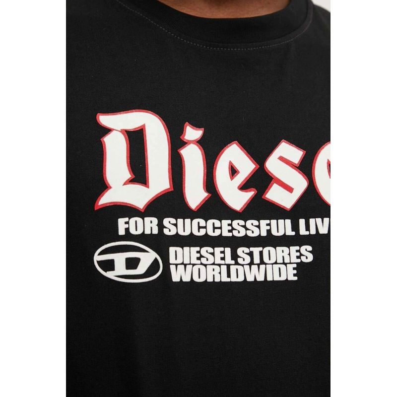 Fashion, accesorii si bijuterii - Barbati - Imbracaminte - Tricouri si bluze barbati - Tricou barbati Diesel din bumbac T-ADJUST-K1 XL INTL Negru - Infinity.ro