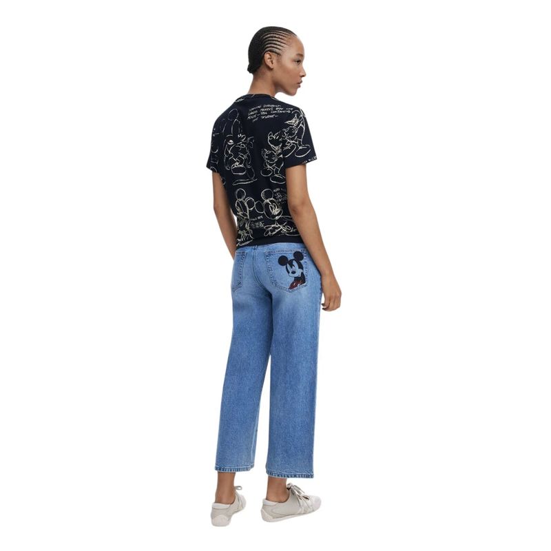 Fashion, accesorii si bijuterii - Femei - Imbracaminte femei - Tricouri si topuri femei - Tricou dama Desigual din bumbac MICKEY SKETCH S INTL Negru - Infinity.ro