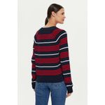 Fashion, accesorii si bijuterii - Femei - Imbracaminte femei - Pulovere femei - Pulover dama Tommy Jeans V-neck and stripes DW0DW18652 M INTL Rosu - Infinity.ro