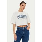 Fashion, accesorii si bijuterii - Femei - Imbracaminte femei - Tricouri si topuri femei - Tricou dama Tommy Jeans Prep Explo DW0DW18420 Alb L INTL - Infinity.ro