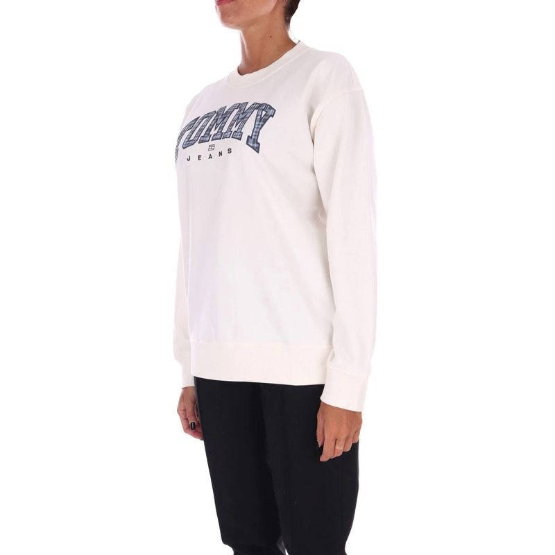 Fashion, accesorii si bijuterii - Femei - Imbracaminte femei - Hanorace femei - Hanorac dama Tommy Jeans Prep Explorer Crew DW0DW18380 M INTL Crem - Infinity.ro