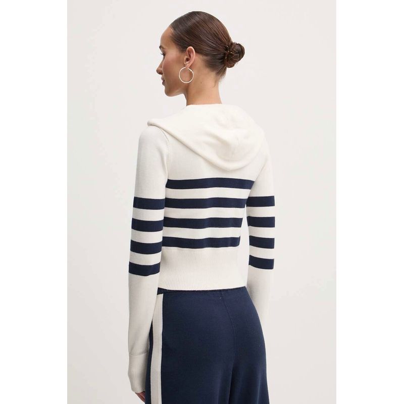 Fashion, accesorii si bijuterii - Femei - Imbracaminte femei - Hanorace femei - Hanorac dama Tommy Jeans Badge Zip-Thru DW0DW18524 S INTL Bej - Infinity.ro