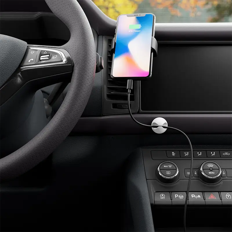 Carti si Birotica - Birotica - Accesorii de birou - Set 5 cleme organizatoare cabluri cu adeziv albe MK5544 deleyCON - Infinity.ro