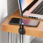 Carti si Birotica - Birotica - Accesorii de birou - Set 6 organizatoare cabluri cu adeziv negre MK5541 deleyCON - Infinity.ro