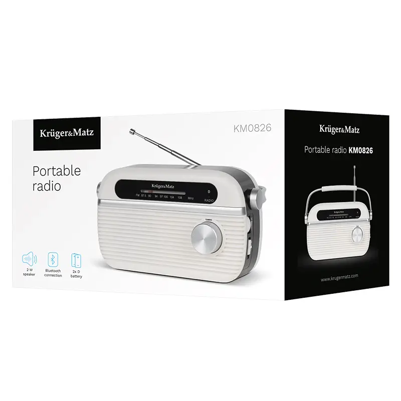 TV, Audio-Video si Foto - Portabile audio - Radio - Radio portabil analogic FM 2W Kruger&Matz KM0826 - Infinity.ro