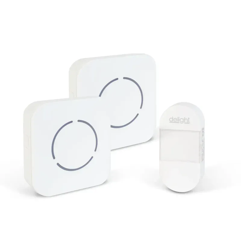 Casa si Gradina - Electrice - Accesorii electrice - Sonerii electrice - Sonerie fara fir Kinetic fara baterii 1 buton +2 receptoare alb delight 55331WH-2 - Infinity.ro