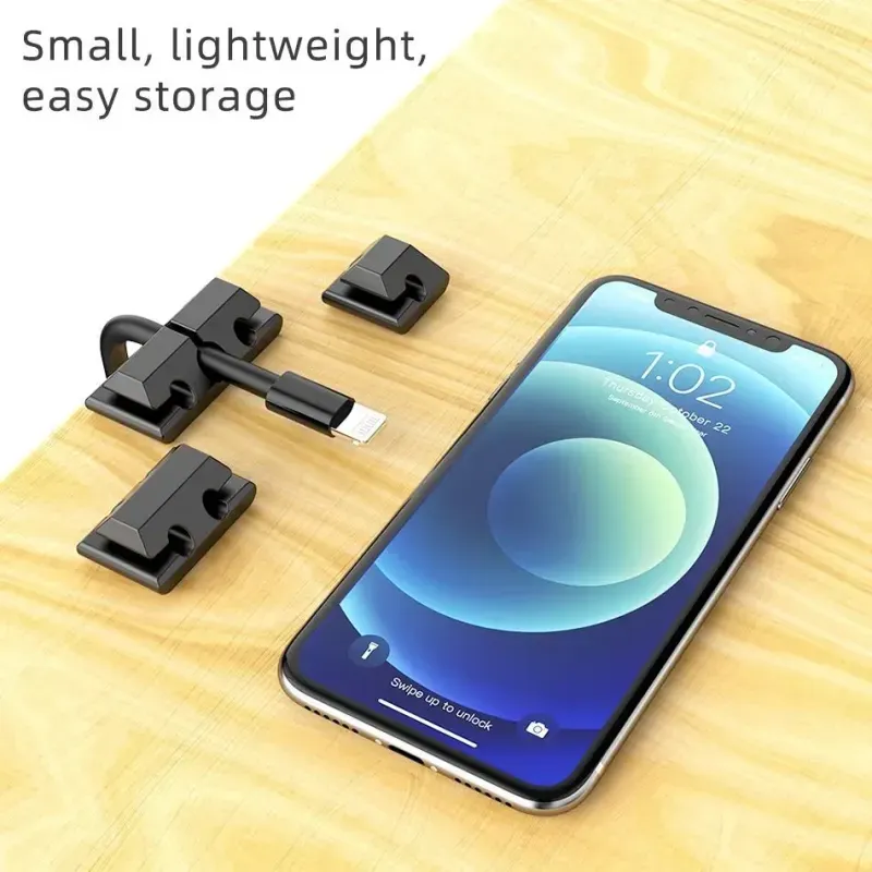 PC, gaming si accesorii - Retelistica - Cabluri si accesorii - Set organizator de cabluri Well autoadeziv 5 dimensiuni 5buc negru ORG-CABLE-S0105BK-WL - Infinity.ro