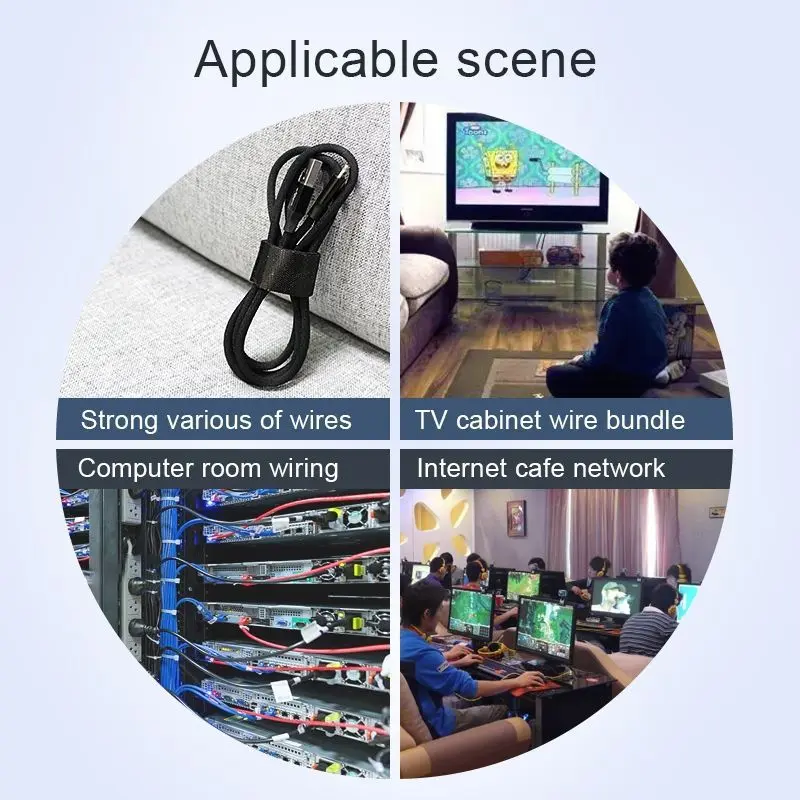 PC, gaming si accesorii - Retelistica - Cabluri si accesorii - Organizator de cabluri Banda Velcro Well 3m x 1.5cm negru ORG-CABLE-T0103BK-WL - Infinity.ro