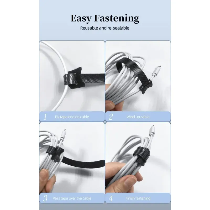 PC, gaming si accesorii - Retelistica - Cabluri si accesorii - Set organizator de cabluri Banda Velcro Well 150mm x 12mm 25buc negru ORG-CABLE-T0225BK-WL - Infinity.ro