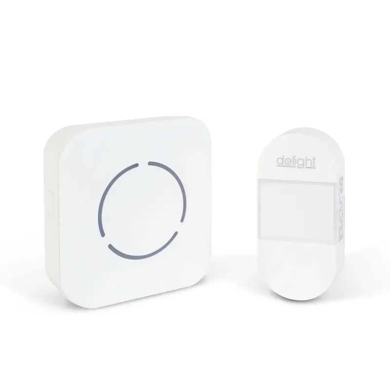 Casa si Gradina - Electrice - Accesorii electrice - Sonerii electrice - Sonerie wireless Kinetic fara baterii 1 buton +1 receptor alb delight 55331WH - Infinity.ro