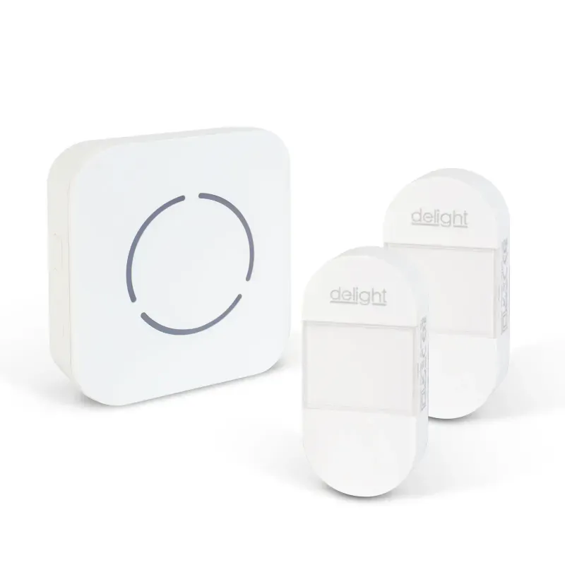 Casa si Gradina - Electrice - Accesorii electrice - Sonerii electrice - Sonerie fara fir Kinetic fara baterii 2 butoane IP44 exterior alb delight 55332WH-2 - Infinity.ro