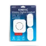 Casa si Gradina - Electrice - Accesorii electrice - Sonerii electrice - Sonerie fara fir Kinetic fara baterii 2 butoane IP44 exterior alb delight 55332WH-2 - Infinity.ro