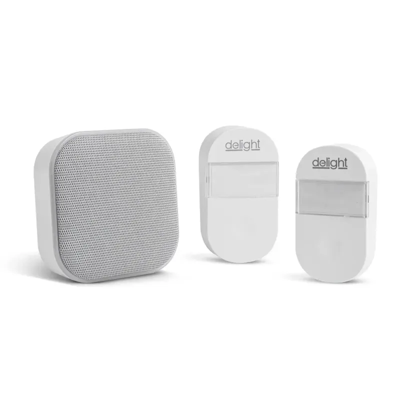 Casa si Gradina - Electrice - Accesorii electrice - Sonerii electrice - Sonerie si lumina de noapte fara fir si fara baterii 2in1 Kinetic cu 2x Sonerii exterioare alb delight 55346WH-2 - Infinity.ro