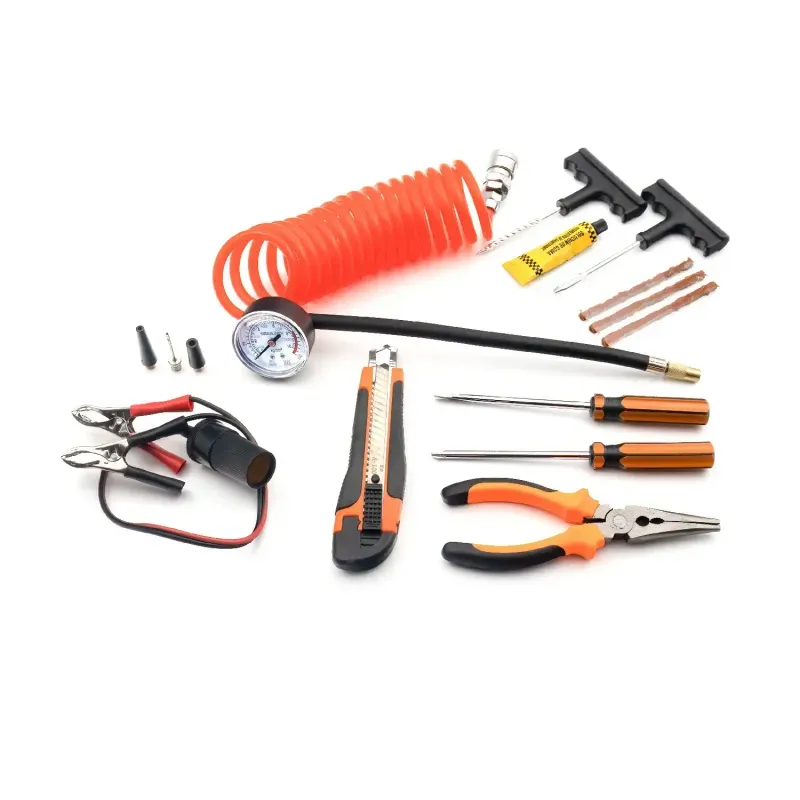 Auto si Moto - Reparatii si depanare - Compresoare auto - Compresor auto 12V Carguard COM002 Heavy-Duty dublu cilindru 50L/min 150PSI LED +kit reparatie anvelope - Infinity.ro