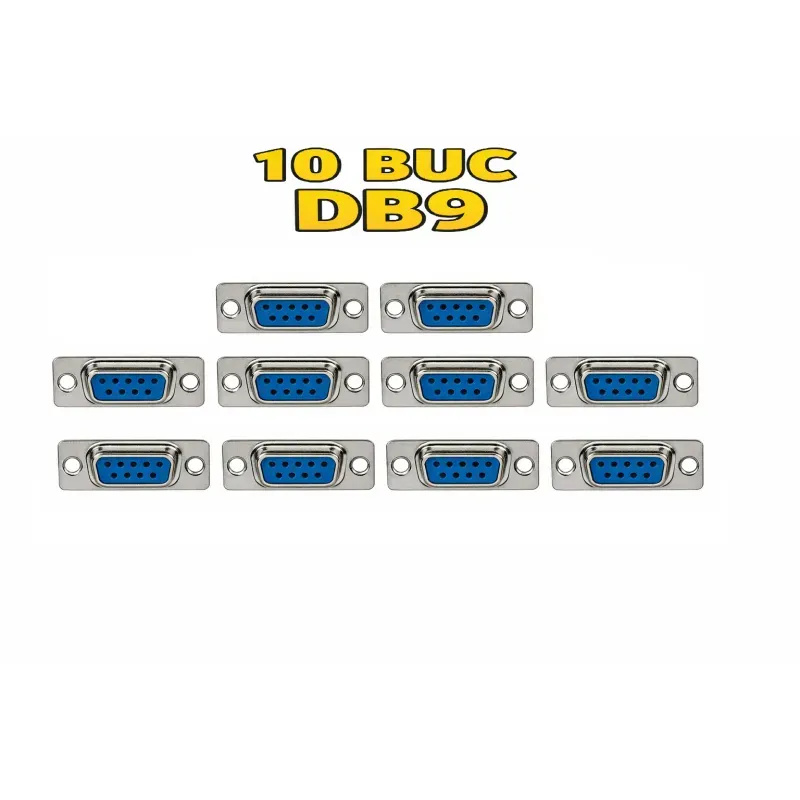 Casa si Gradina - Electrice - Cabluri electrice si conductori - Set 10 conectori SUB-D SERIAL RS232 9 pini mama CONNFLY DS1033-09FUNSISS-CT-10 - Infinity.ro