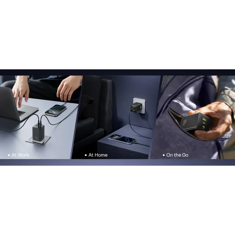 Laptop, Telefoane si Tablete - Telefoane mobile si accesorii - Accesorii Telefoane - Incarcatoare telefoane - Incarcator retea Baseus EnerFill FE11 Quick Charge 100W 2x USB Type-C 1x USB alb P10182102213-00 - Infinity.ro