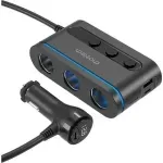 Laptop, Telefoane si Tablete - Telefoane mobile si accesorii - Accesorii Telefoane - Incarcatoare telefoane - Multiplicator bricheta auto Choetech TC0021 3 iesiri 2x USB-C PD 30W 1x USB A QC3.0 18W - Infinity.ro