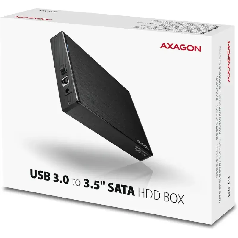 PC, gaming si accesorii - Componente PC - Componente - Hard Disk-uri - Rack Extern AXAGON EE35-XA3 USB 3.0 SATA 3.5" aluminiu negru - Infinity.ro