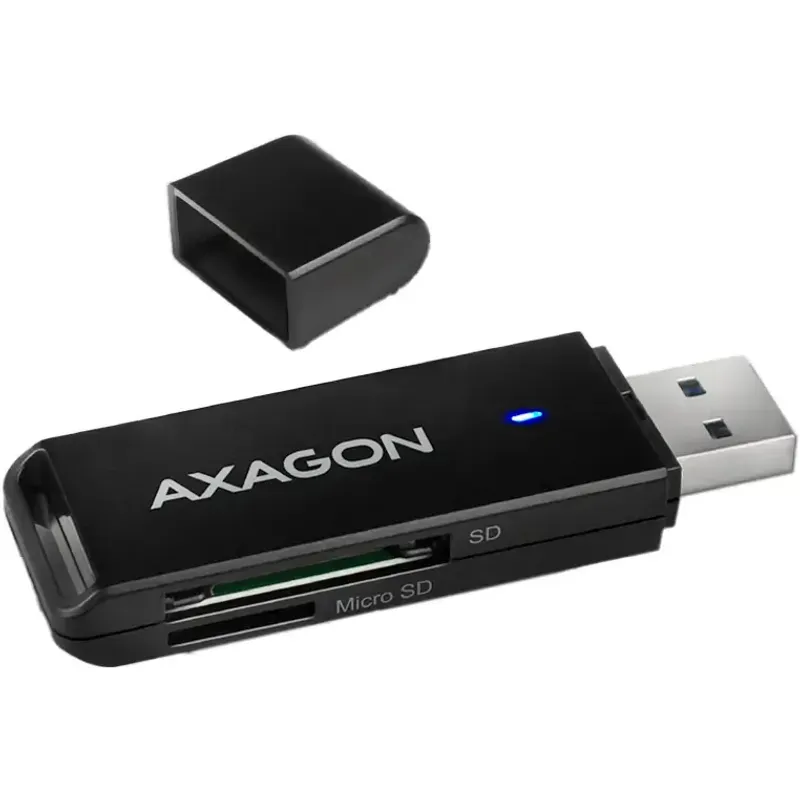 TV, Audio-Video si Foto - Aparate foto si accesorii - Accesorii foto si video - Card reader - Cititor carduri AXAGON CRE-S2N USB 3.2 tip-A slim la SD /microSD - Infinity.ro