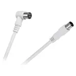 PC, gaming si accesorii - Retelistica - Cabluri si accesorii - Cablu RF video alb mufa dreapta si la 90 grade 5m Cabletech KPO2740F-5 - Infinity.ro
