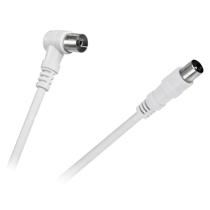 PC, gaming si accesorii - Retelistica - Cabluri si accesorii - Cablu RF video alb mufa dreapta si la 90 grade 5m Cabletech KPO2740F-5 - Infinity.ro