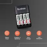 Casa si Gradina - Electrice - Accesorii electrice - Baterii, acumulatori si incarcatoare - Incarcator Ni-MH AA /AAA /9V Uniross UCU009A + 4x AA 2100mAh - Infinity.ro