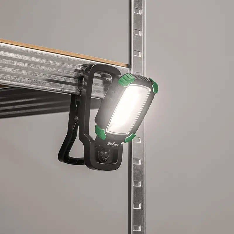 Casa si Gradina - Corpuri si surse de iluminat - Iluminat exterior - Lanterne - Lampa atelier LED COB 5W cu acumulator Li-Ion REBEL URZ3496 - Infinity.ro