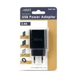 Laptop, Telefoane si Tablete - Telefoane mobile si accesorii - Accesorii Telefoane - Incarcatoare telefoane - Adaptor de incarcare 2x USB 5V 2.4A negru delight 55039-2BK - Infinity.ro