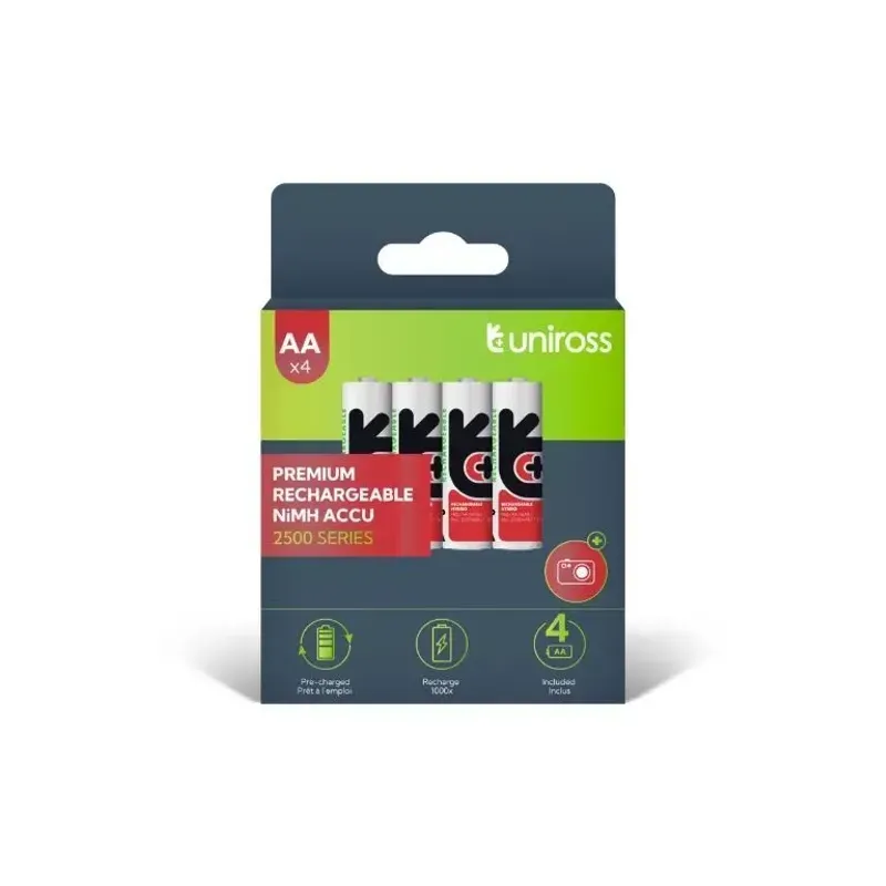Casa si Gradina - Electrice - Accesorii electrice - Baterii, acumulatori si incarcatoare - Set 4buc acumulatori NiMH Uniross UH4AA2500 R6 AA 2500mAh - Infinity.ro