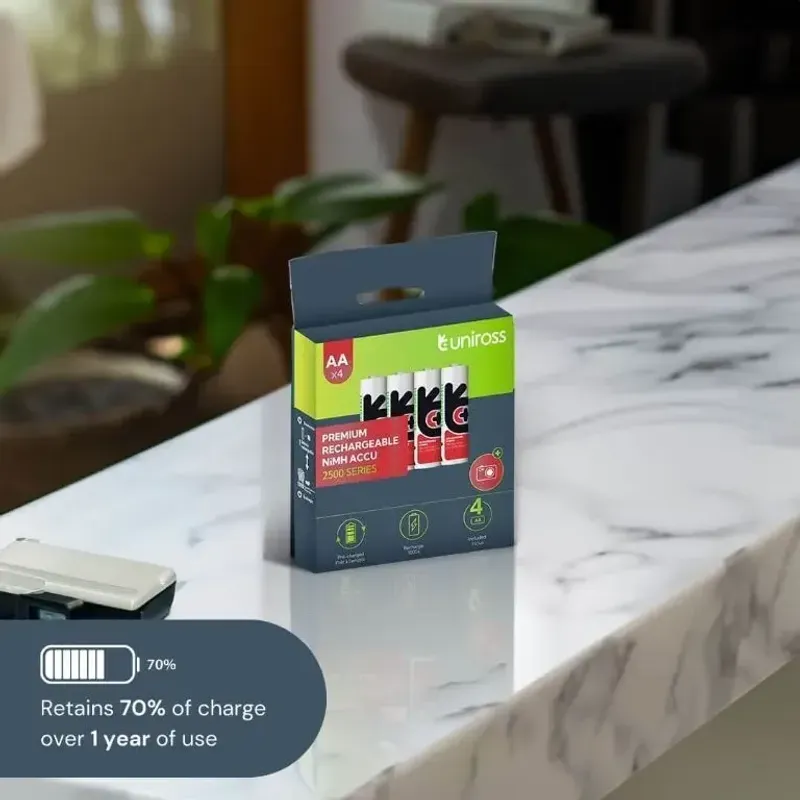 Casa si Gradina - Electrice - Accesorii electrice - Baterii, acumulatori si incarcatoare - Set 4buc acumulatori NiMH Uniross UH4AA2500 R6 AA 2500mAh - Infinity.ro