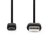Laptop, Telefoane si Tablete - Telefoane mobile si accesorii - Accesorii Telefoane - Cabluri si adaptoare telefoane - Cablu USB 2.0 USB-A - Micro USB 2m AWG28/24 negru Nedis CCGL60500BK20 - Infinity.ro
