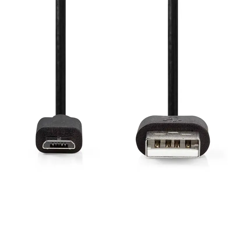 Laptop, Telefoane si Tablete - Telefoane mobile si accesorii - Accesorii Telefoane - Cabluri si adaptoare telefoane - Cablu USB 2.0 USB-A - Micro USB 2m AWG28/24 negru Nedis CCGL60500BK20 - Infinity.ro