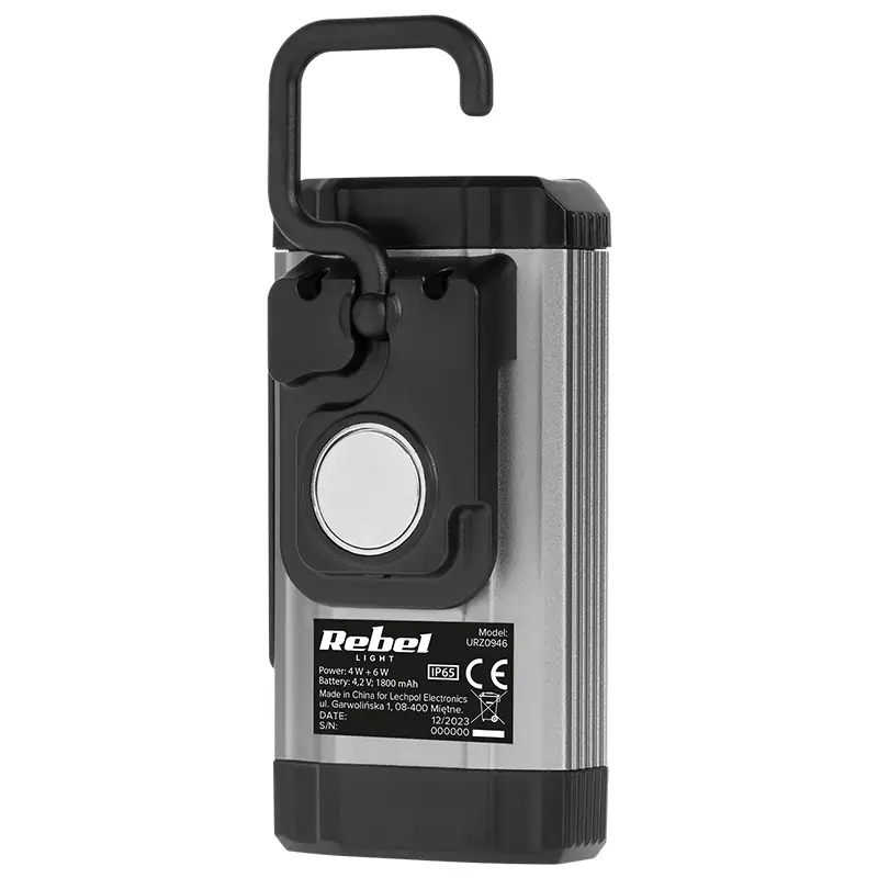 Casa si Gradina - Corpuri si surse de iluminat - Iluminat exterior - Lanterne - Lanterna atelier LED Rebel URZ0946 COB 6W power bank IP65 carlig magnetic - Infinity.ro