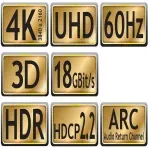 TV, Audio-Video si Foto - Accesorii TV si audio - Cabluri si adaptoare video - Cablu HDMI v2.0 Active Optical AOC 20m 4K 60Hz ARC Ethernet cu fibra optica 4.5mm - Infinity.ro