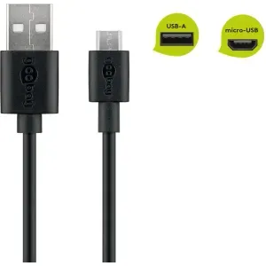 Cablu USB A tata - micro USB B tata 1m Goobay 46800