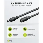 Casa si Gradina - Electrice - Cabluri electrice si conductori - Cablu de extensie DC 5.5x2.1 mama-tata 2x0.5mm 1.5m 5A 140W negru Goobay 76635 - Infinity.ro