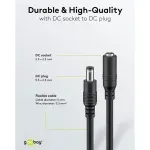 Casa si Gradina - Electrice - Cabluri electrice si conductori - Cablu de extensie DC mama-tata 5.5x2.5mm 5m negru Goobay 76673 - Infinity.ro